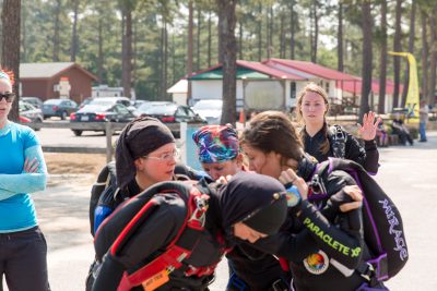 Walking a skydive at women's leadership camp